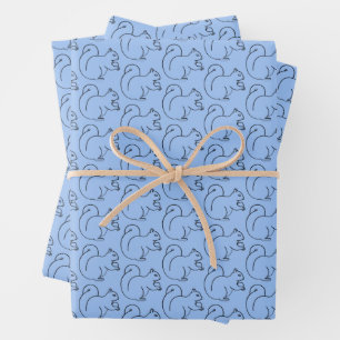 Whimsischer Charme Periwinkle Eichhörnchen Geschen Geschenkpapier Set