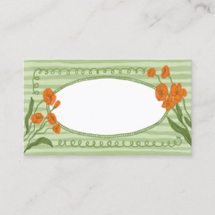 Whimsischer Charming Green Orange Garden Celebrati Platzkarte