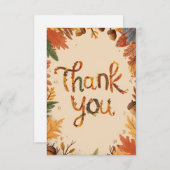 Whimsischer Charming Herbst Dankeskarte (Vorne/Hinten)