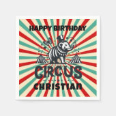 Whimsischer Circus Sunburst Kindergeburtstag Party Serviette (Vorderseite)