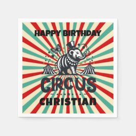 Whimsischer Circus Sunburst Kindergeburtstag Party Serviette