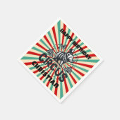 Whimsischer Circus Sunburst Kindergeburtstag Party Serviette (Ecke)