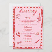 Whimsischer Cocktail Bachelorette Wochenende Party Einladung (Rückseite)