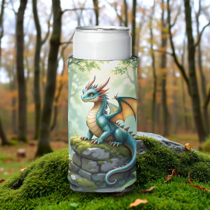 Whimsischer Drache auf antikem Stein Selters Dosenkühler