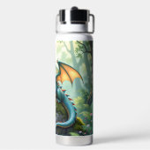 Whimsischer Drache auf antikem Stein Trinkflasche (Hinten)