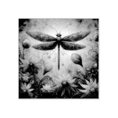 Whimsischer Drachenfliege Abstrakte Kunst Aquamari Gummistempel (Prägung)