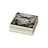 Whimsischer Drachenfliege Abstrakte Kunst Aquamari Gummistempel (Stempel)