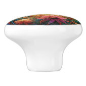 Whimsischer Drachenfliege Abstrakte Kunst Aquamari Keramikknauf (Seitenansicht)