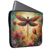 Whimsischer Drachenfliege Abstrakte Kunst Aquamari Laptopschutzhülle (Vorne Rechts)