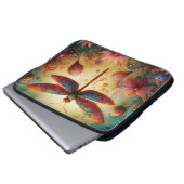 Whimsischer Drachenfliege Abstrakte Kunst Aquamari Laptopschutzhülle (Vorne Knopf)