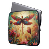 Whimsischer Drachenfliege Abstrakte Kunst Aquamari Laptopschutzhülle (Vorderseite Links)