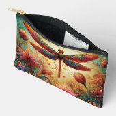 Whimsischer Drachenfliege Abstrakte Kunst Aquamari Zubehörtasche (Offen)