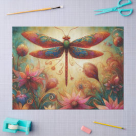 Whimsischer Dragonfly Abstrakte Decoupage Seidenpapier
