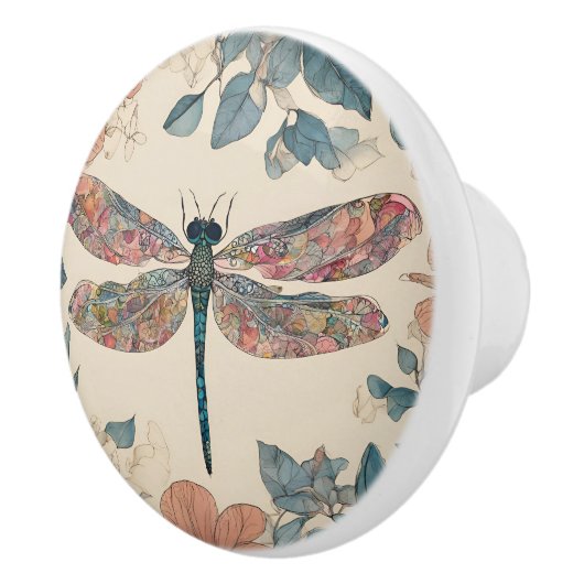 Whimsischer Dragonfly Keramikknauf (Rechts)