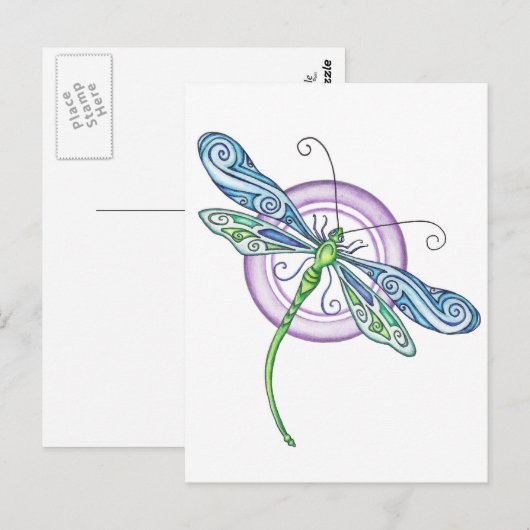 Whimsischer Dragonfly Postkarte (Vorne/Hinten)