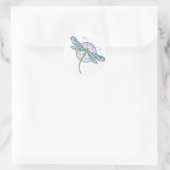 Whimsischer Dragonfly Runder Aufkleber (Tasche)