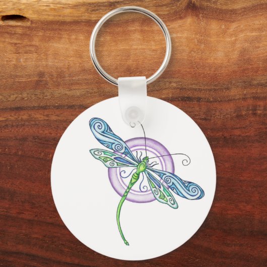 Whimsischer Dragonfly Schlüsselanhänger (Vorderseite)