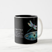 Whimsischer Dragonfly-Zauber Lila Magerstaub Zweifarbige Tasse (VorderseiteRechts)