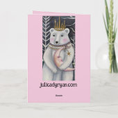 Whimsischer Eisbär und Mondwinterkunst Karte (Rückseite)