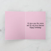 Whimsischer Eisbär und Mondwinterkunst Karte (Innenseite)