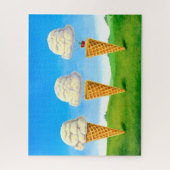 Whimsischer Eiscreme Cone Heißluftballon Kunst Puzzle (Vertikal)