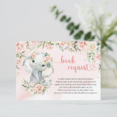 Whimsischer Elefant Blush Gold Buchanforderung Begleitkarte (Stehend Vorderseite)