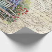 Whimsischer englischer Hütte Blumengarten Alter Bu Geschenkpapier (Ecke)