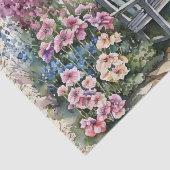 Whimsischer englischer Hütte Blumengarten Alter Bu Seidenpapier (Detail)