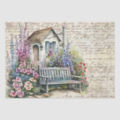 Whimsischer englischer Hütte Blumengarten Alter Bu Seidenpapier (Vorderseite)