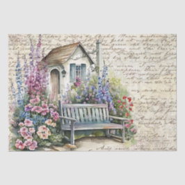 Whimsischer englischer Hütte Blumengarten Alter Bu Seidenpapier