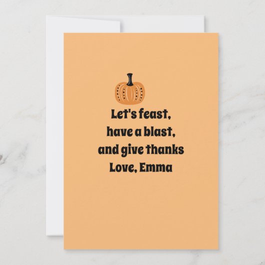 Whimsischer Erntedank Einladung (Rückseite)