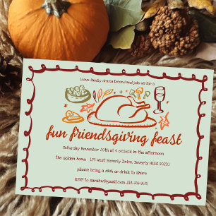 Whimsischer Erntedank Friendsgiving Dinner nach Ma Einladung