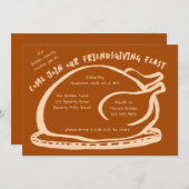 Whimsischer Erntedank Friendsgiving Dinner nach Ma Einladung (Vorne/Hinten)