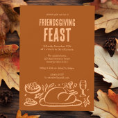 Whimsischer Erntedank Friendsgiving Dinner Party Einladung