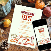 Whimsischer Erntedank Friendsgiving Dinner Party Einladung