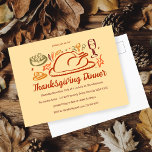 Whimsischer Erntedank Friendsgiving Dinner Party Postkarte<br><div class="desc">Perfekte niedliche Postkarte für eine lustige Herbstdinner Party Einladung! Handgemachte Kunst für Sie! Ideal für einen Erntedank-Urlaub, ein Fest der Freundschaft, ein Herbst oder Herbst-Party oder eine andere Veranstaltung. Vollständig anpassbar! Klicken Sie auf "Personalisieren" oben, um den Text zu bearbeiten. Klicken Sie auf "Bearbeiten mit dem Designwerkzeug", um die Schriftart,...</div>