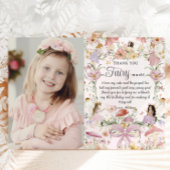 Whimsischer Fairies Geburtstag Blumengarten Bild Dankeskarte