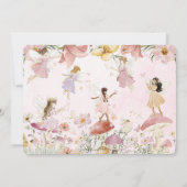 Whimsischer Fairies Geburtstag Blumengarten Bild Einladung (Rückseite)