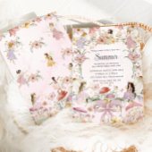 Whimsischer Fairies Geburtstagsblumengarten Wiese Einladung