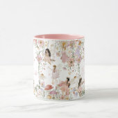 Whimsischer Fairies Geburtstagsblumengarten Wiese Tasse (Zentrum)