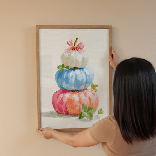 Whimsischer Fall Pastel Pumpkin Stack Poster