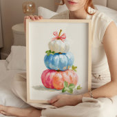 Whimsischer Fall Pastel Pumpkin Stack Poster
