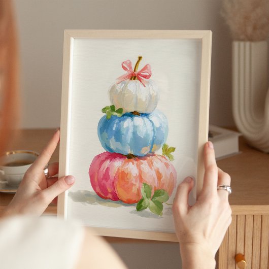 Whimsischer Fall Pastel Pumpkin Stack Poster