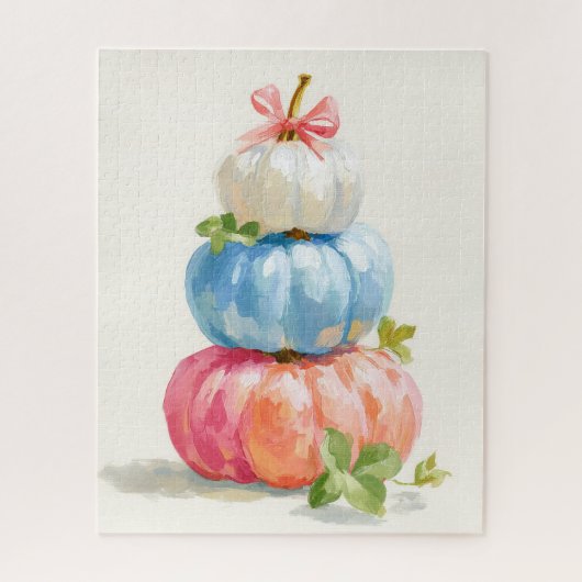 Whimsischer Fall Pastel Pumpkin Stack Puzzle (Vertikal)