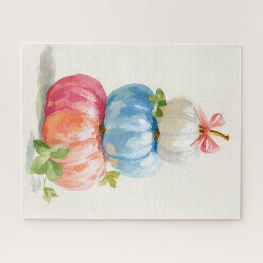 Whimsischer Fall Pastel Pumpkin Stack Puzzle (Horizontal)
