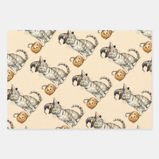 Whimsischer Fall, Sonnenblumen, Frösche, Katzenwit Geschenkpapier Set (Vorderseite 3)