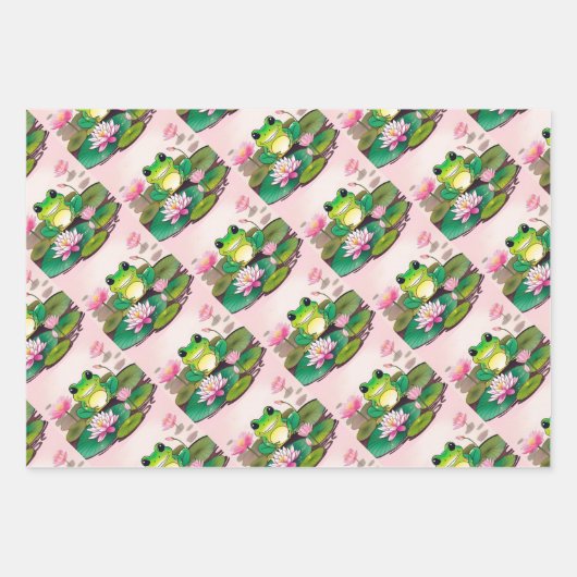 Whimsischer Fall, Sonnenblumen, Frösche, Katzenwit Geschenkpapier Set (Vorderseite 2)