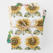 Whimsischer Fall, Sonnenblumen, Frösche, Katzenwit Geschenkpapier Set (Beispiel)