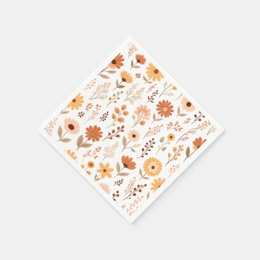 Whimsischer Fall Wildblume Serviette (Ecke)