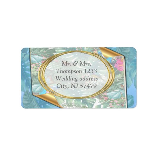 Whimsischer Fantasiewelt mit tropischem Geschmack Adressaufkleber (Vorne)